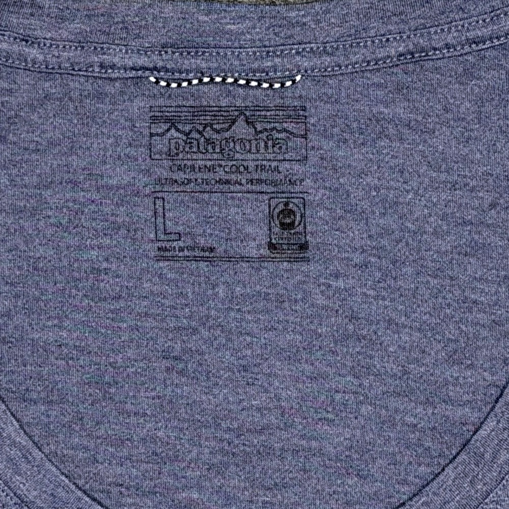 Patagonia Capilene Cool Trail Shirt Womens L Blue Short Sleeve Scoop Neck - Picture 2 of 5
